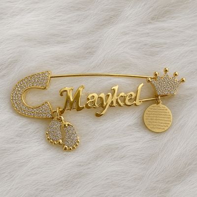 Silver Plated Personalized Baby Pin