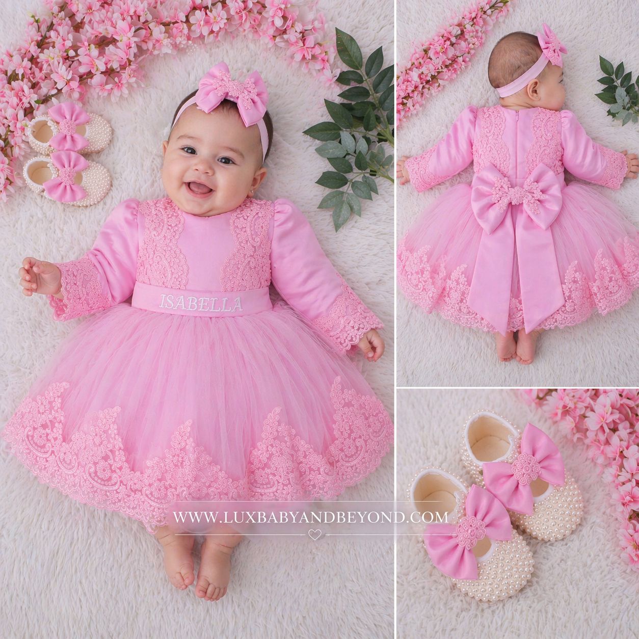 BARBARA Dress - NEWBORN ( Pink )