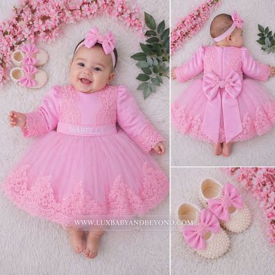 BARBARA Dress - NEWBORN ( Pink )