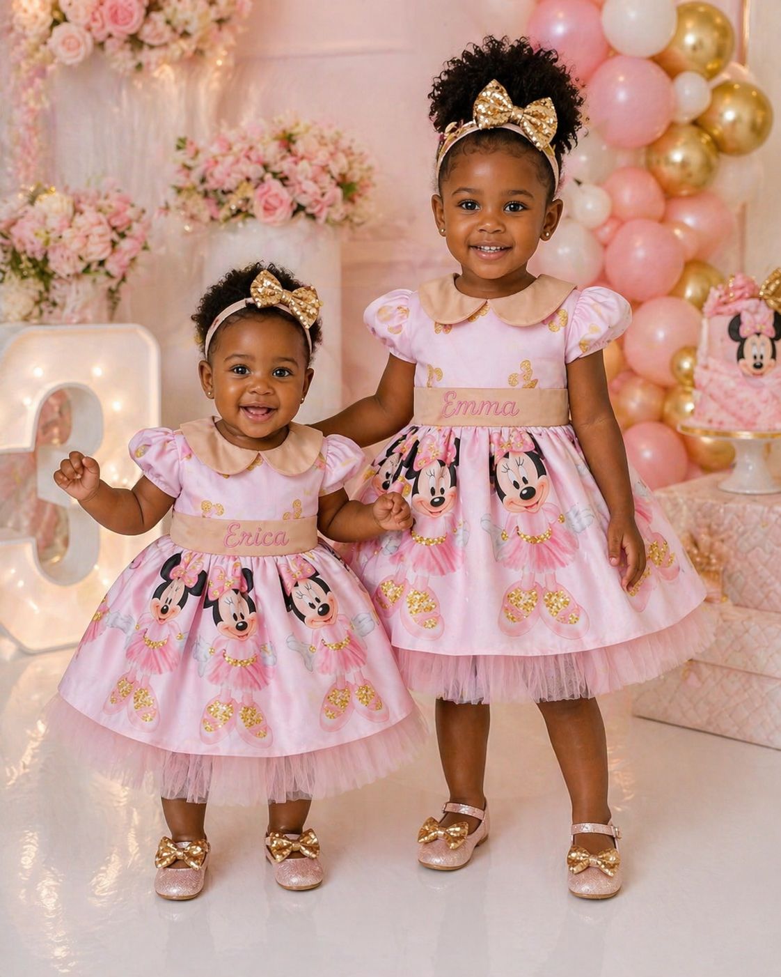 Pink Minnie Mouse Dress - NEWBORN - 8 years old