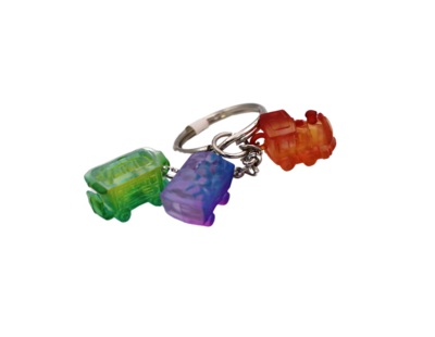3 Charm Train Keychain