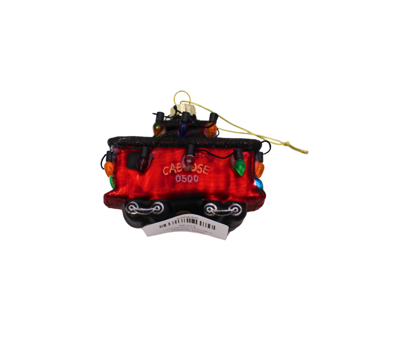 Glass Holiday Caboose Ornament