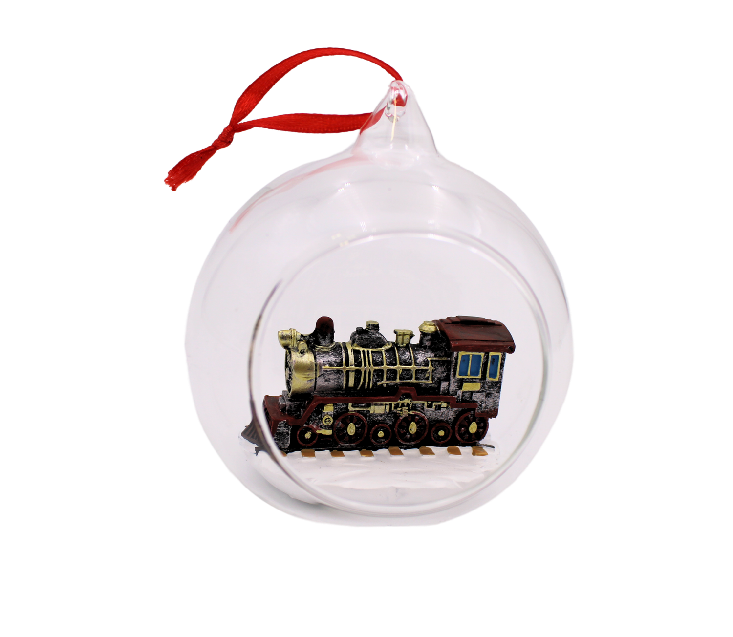 Glass Resin Train Ornament