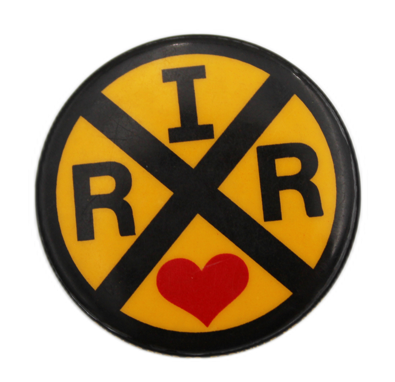 I Love RR Crossing Button