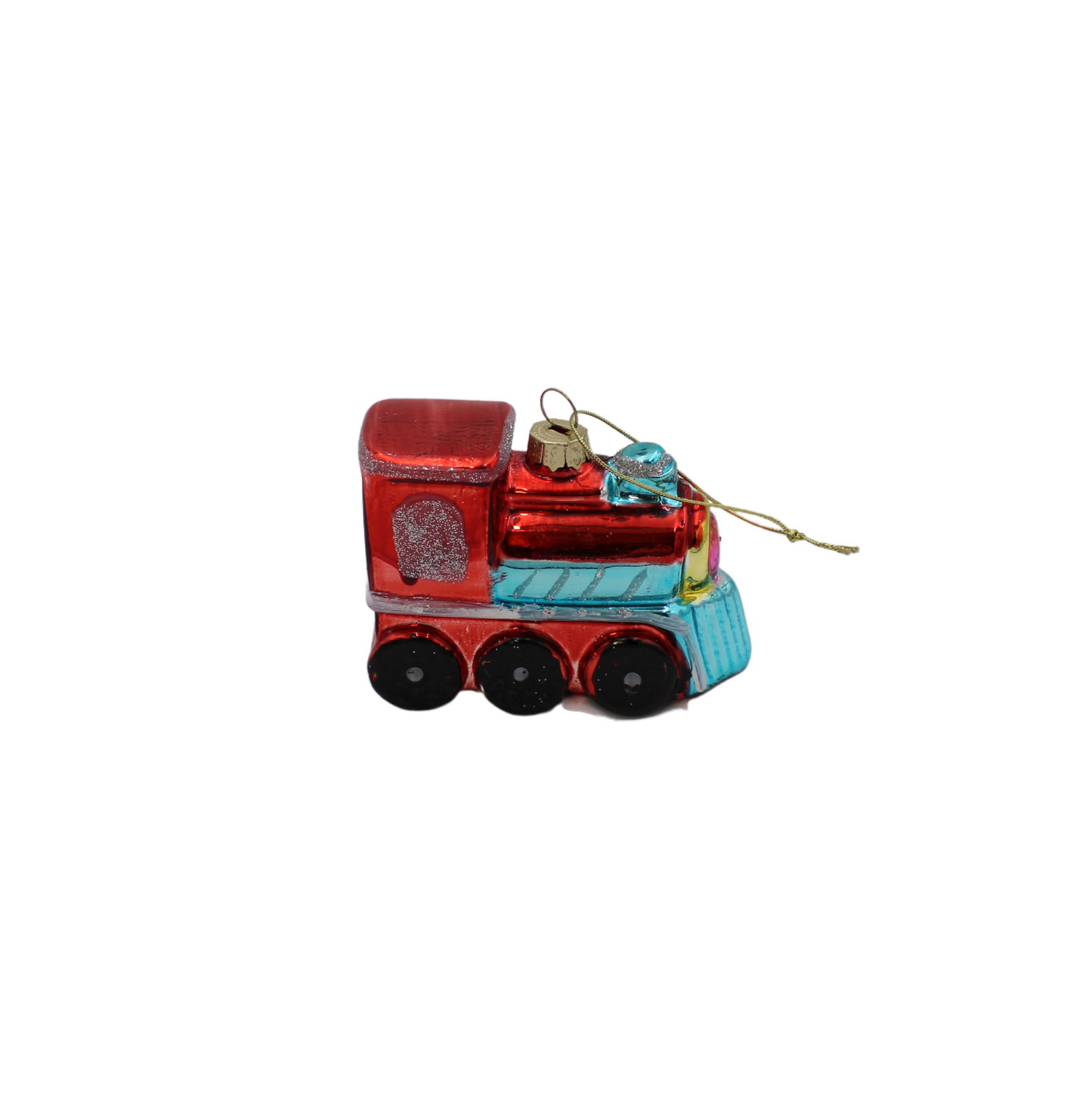 Red Engine Glass Ornament