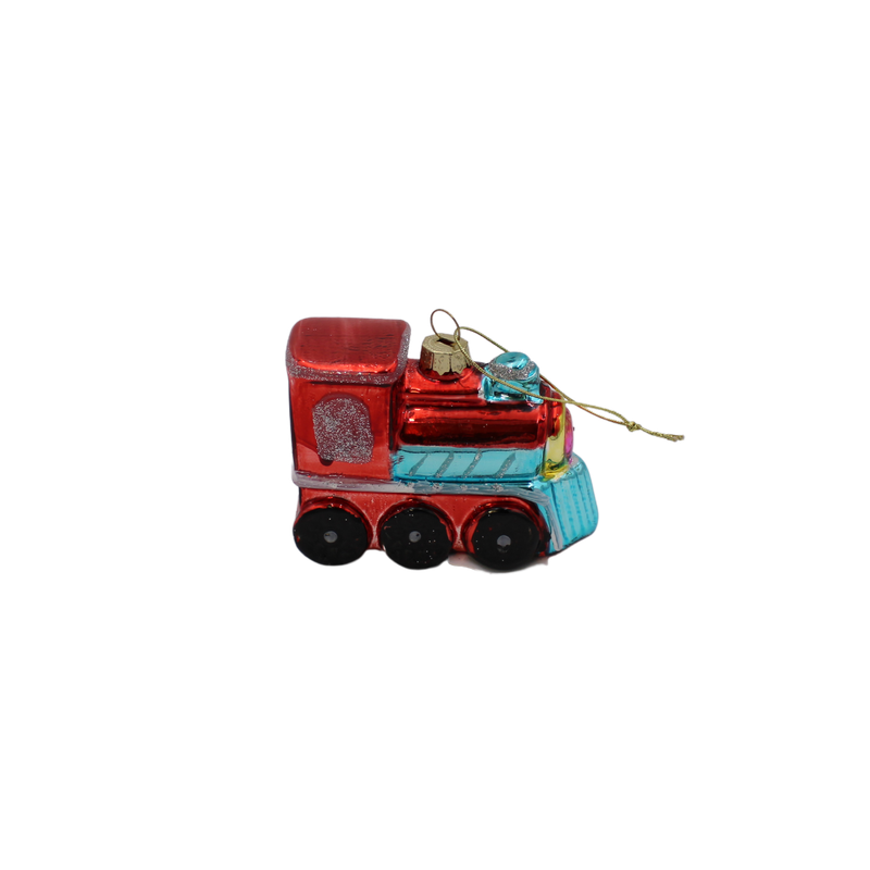 Red Engine Glass Ornament