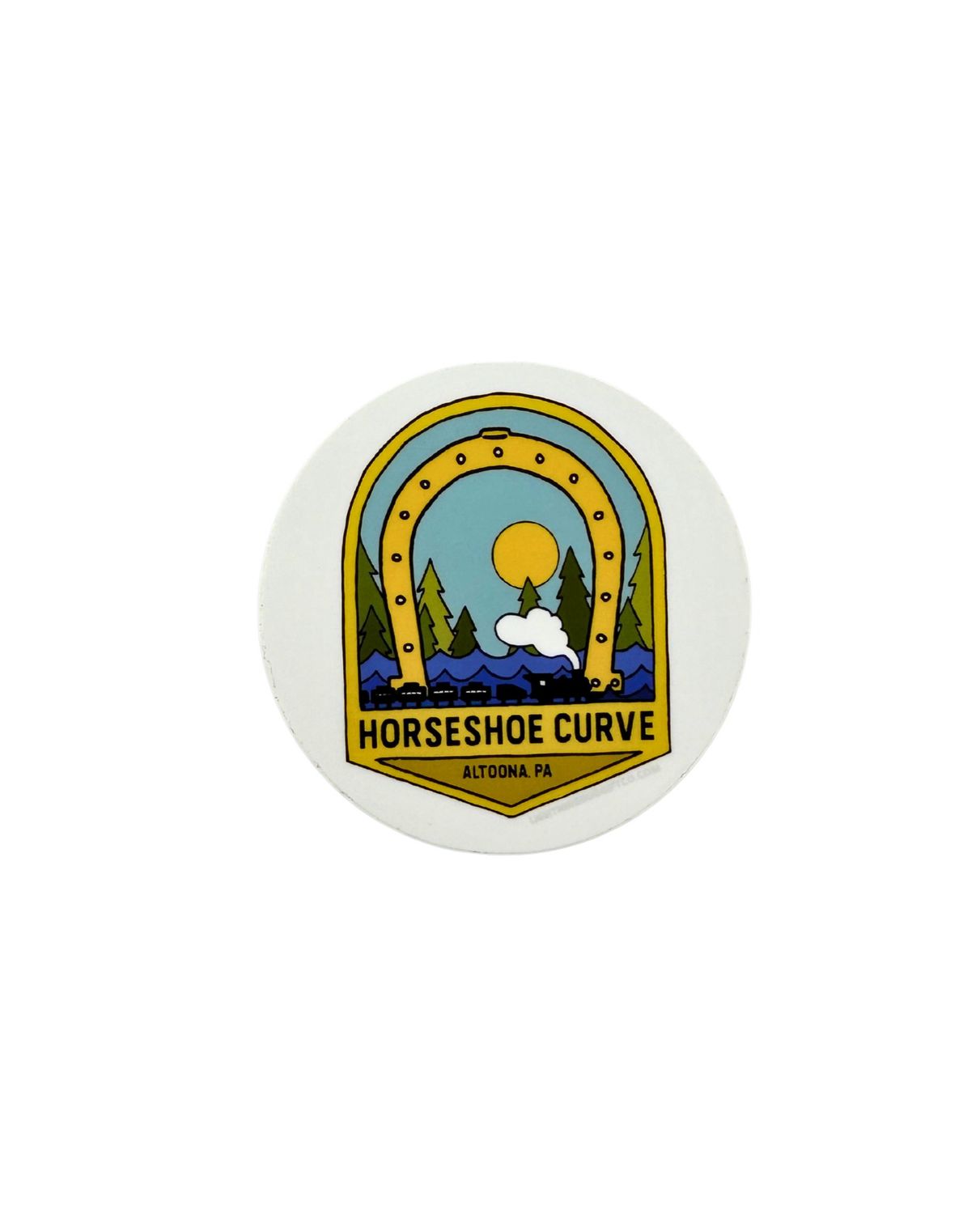 Horseshoe Curve Circle Vinyl Sticker