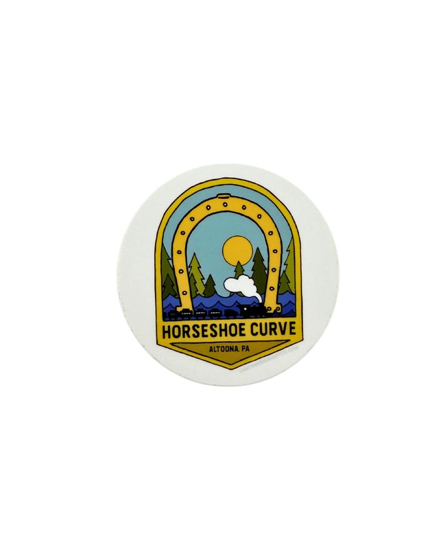 Horseshoe Curve Circle Vinyl Sticker