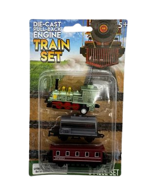 Die cast pull back engine train set (3 pc)