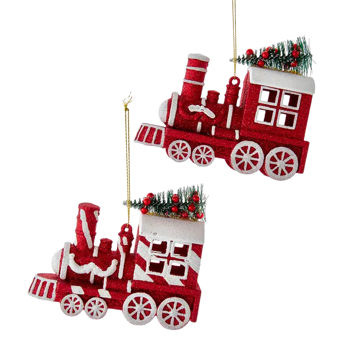 Peppermint Stripe Locomotive Ornament