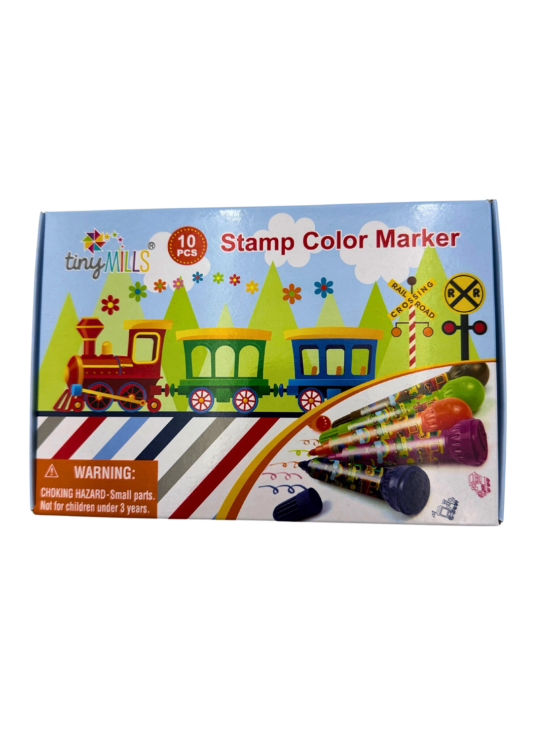 Kid&#39;s Train Stamp Color Markers 10 pcs