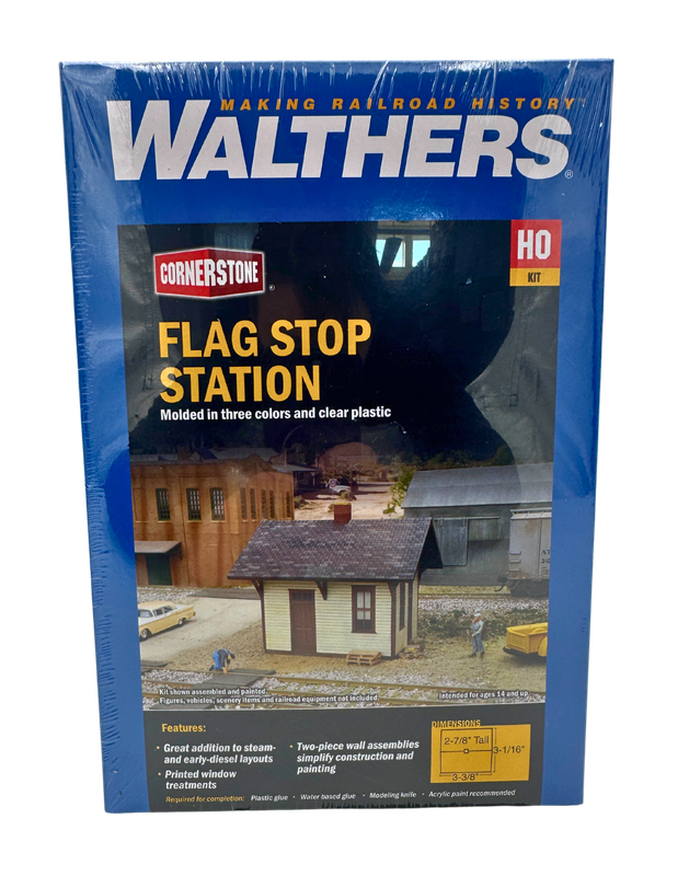 Cornerstone Flag Stop Station HO Scale 