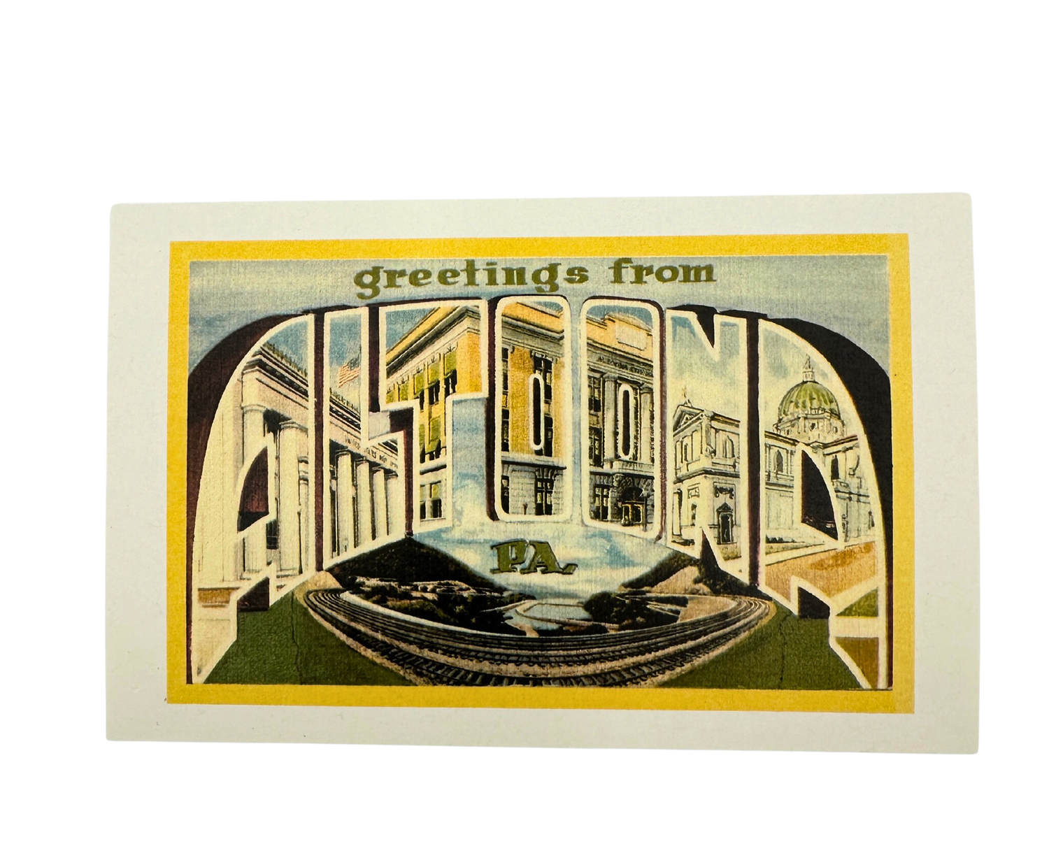 &quot;Greetings From Altoona&quot; Vintage PA Postcard