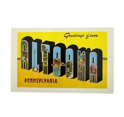 "Greetings From Altoona Pennsylvania" Vintage Yellow Postcard