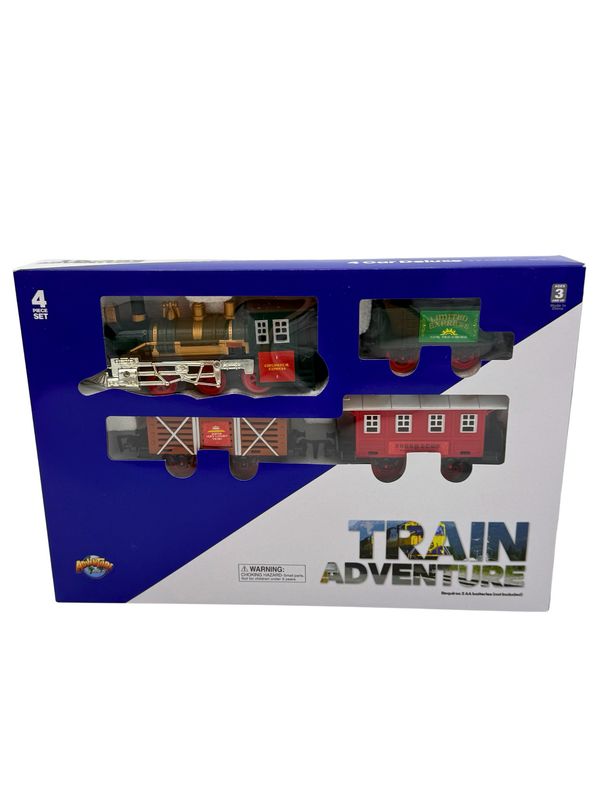 4 Car Deluxe Classic Train Set for Kids