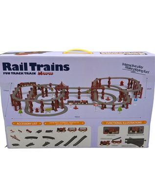 Rail Trains Fun Track Set w/ Bridge Accessories
