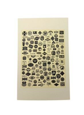 Variety of Train Insignia Vintage Postcard