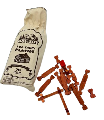 Roy Toy Log Cabin Playset 70pc