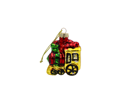 Glass Gold Engine Ornament