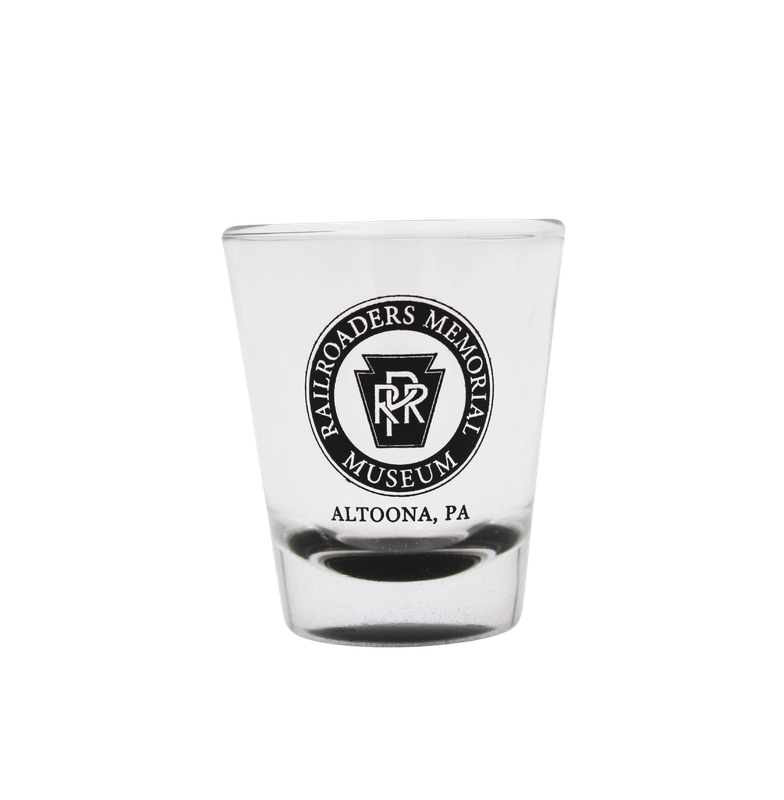 Railroaders Memorial Museum and PRR Black Shot Glass