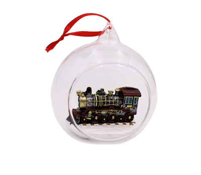 Glass Resin Train Ornament