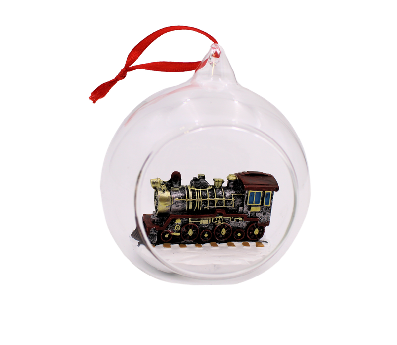 Glass Resin Train Ornament