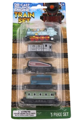 Die cast pull back engine train set (5 pc)
