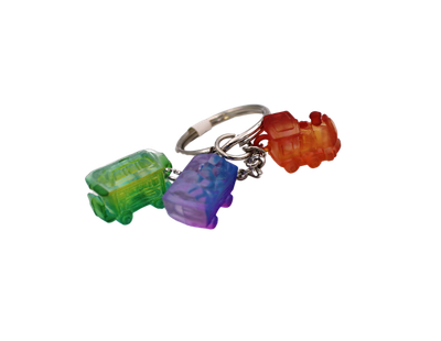 3 Charm Train Keychain