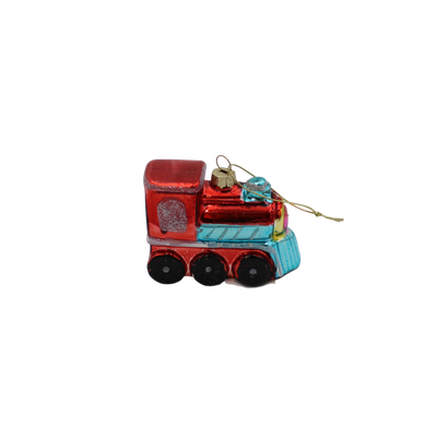 Red Engine Glass Ornament