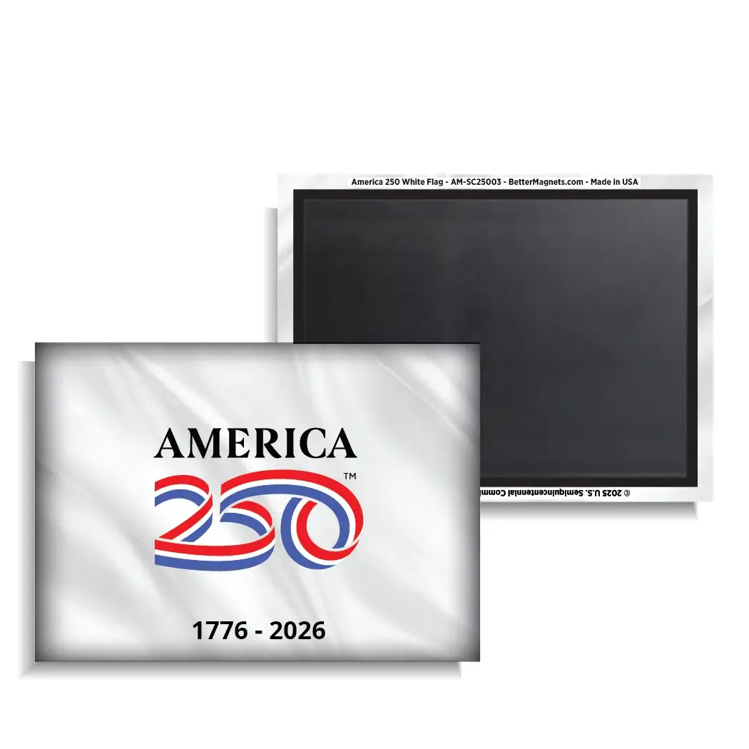 America 250 White Flag Magnet