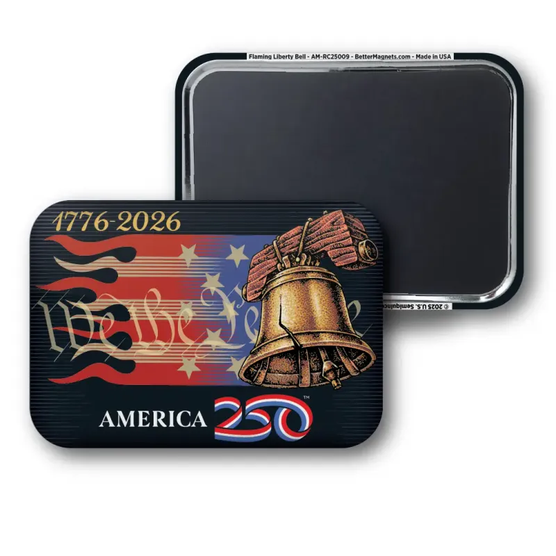Flaming Liberty Bell America 250 Magnet