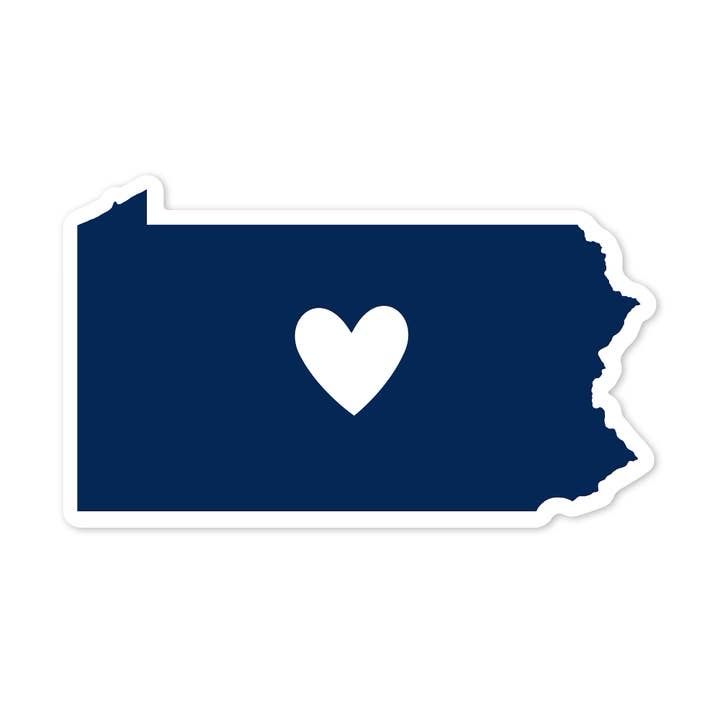 Pennsylvania State Outline/Heart Mini Sticker