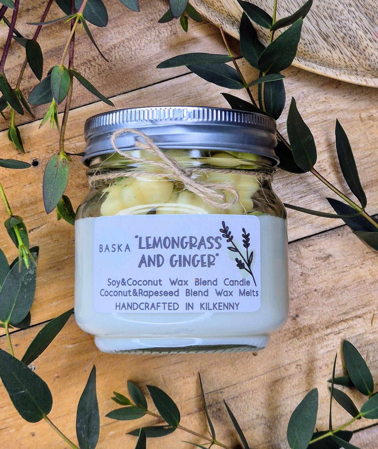 &quot;LEMONGRASS &amp; GINGER&quot; candle with wax melts