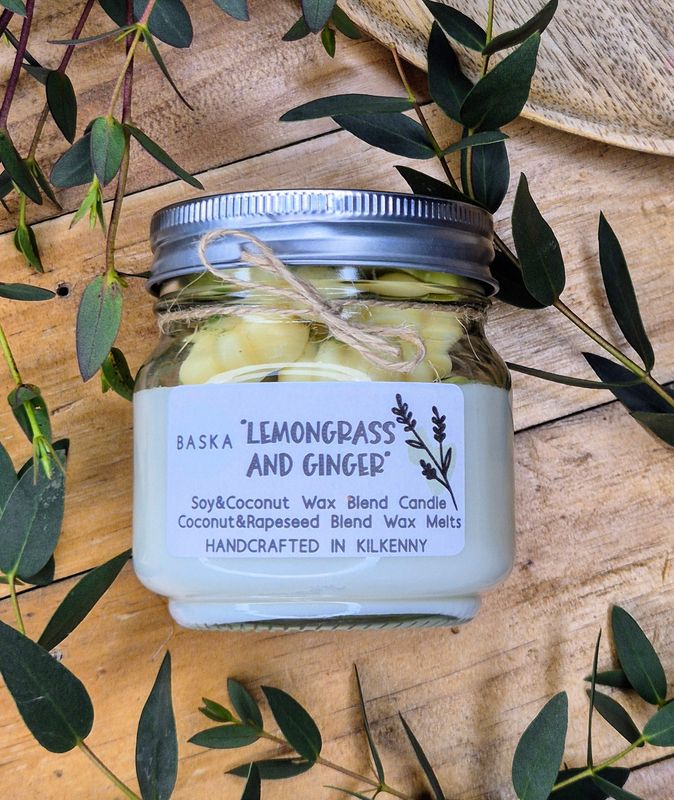 &quot;LEMONGRASS &amp; GINGER&quot; candle with wax melts