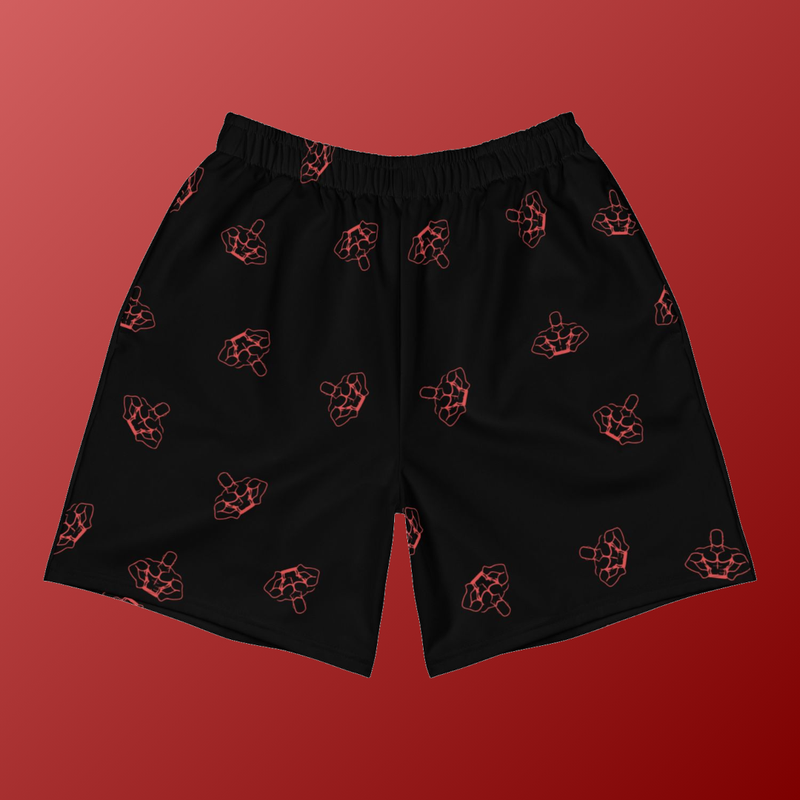 All-Over Logo Print Athletic Shorts - Performance Blend