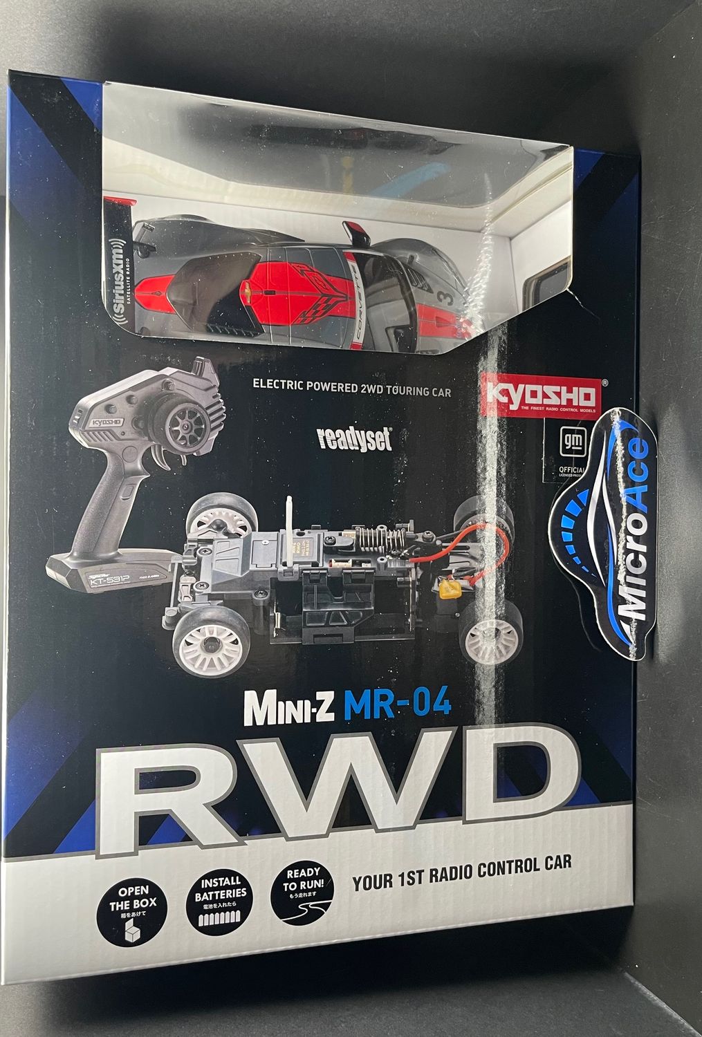 Mini-Z RWD ReadySet MR-04 - Chevrolet Corvette C8.R - Kyosho 32356GMR (Gunmetal/Red)