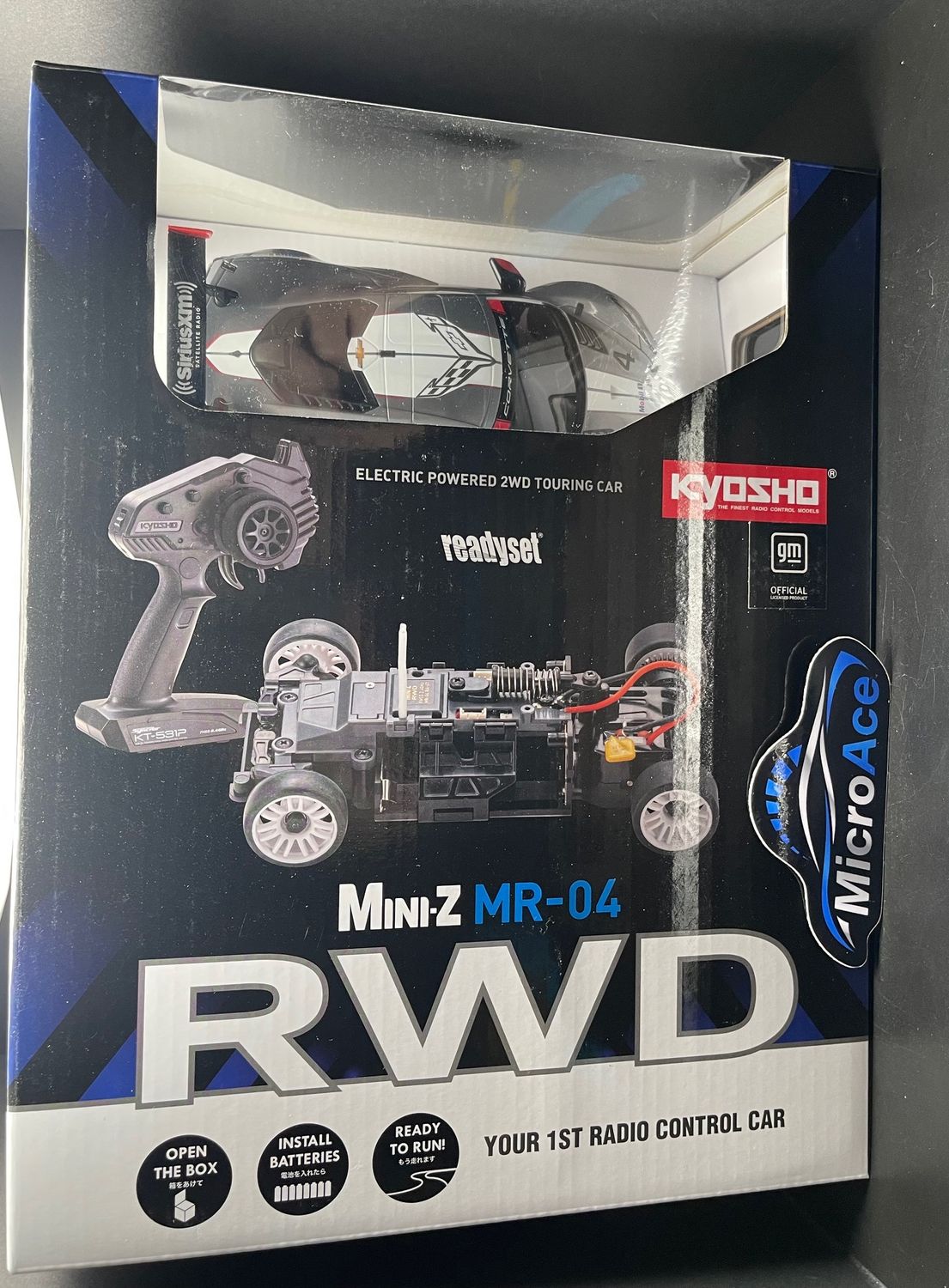 Mini-Z RWD ReadySet MR-04 - Chevrolet Corvette C8.R - Kyosho 32356GMW (Gunmetal/White)