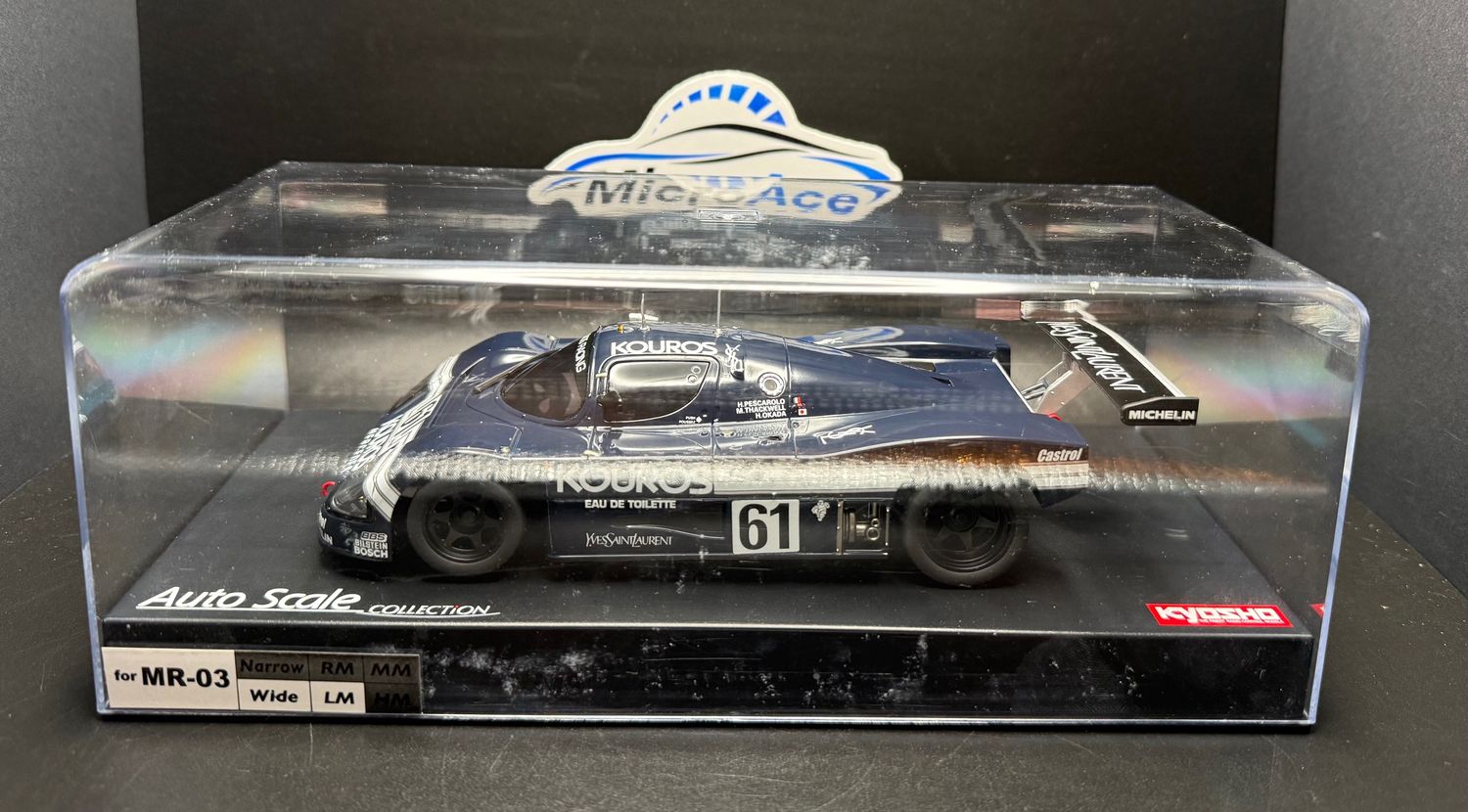 Kyosho Mini-z Body ASC Sauber-Mercedes C9,Nr.61,LM 1987 MZP343KR rare