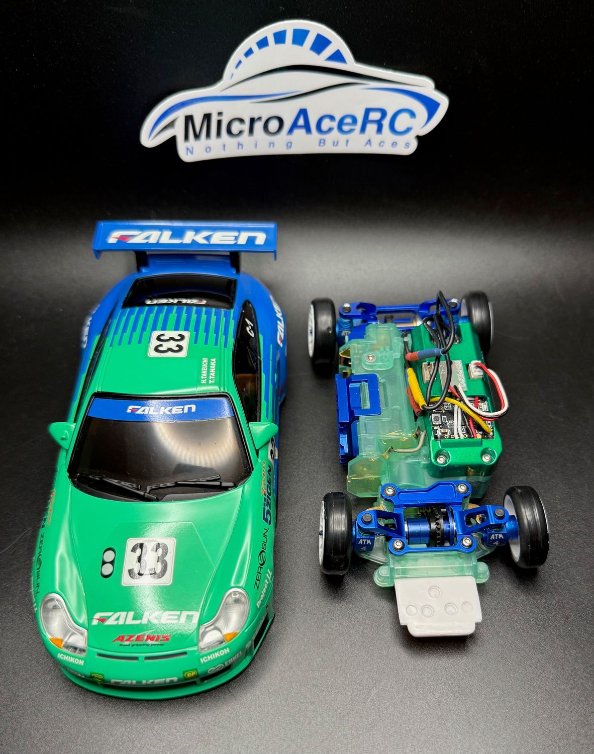 Highly Upgraded Brushless NB4 AWD Mini-Z with rare Falken Porsche Body was $500 Sale $450