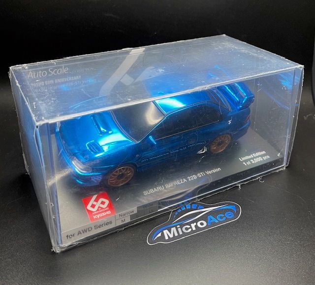 Kyosho Auto Scale 60th Anniversary Chrome Blue Subaru Impreza