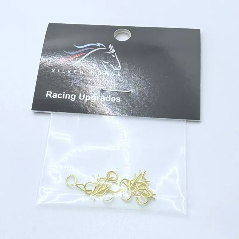 Gold Silver Horse RC Performance Body Clips - 10 Pack