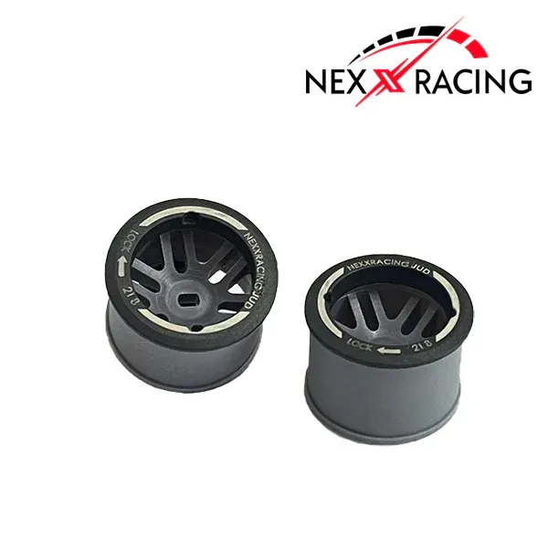 NXUSA-EVO-R Nexx Racing AWD “JUD” threaded carbon-fiber reinforced EVO Flanged Wheels (2) pcs for Mini-Z (GREY)