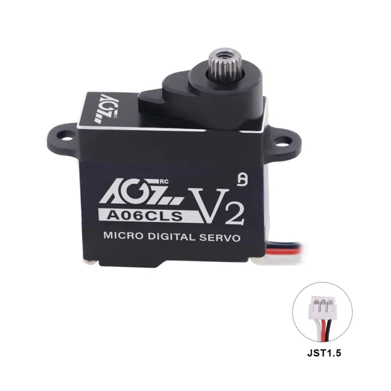 AGFRC - A06CLS V2 SERVO (20T Spline, JST 1.5 Plug) - Black NO SERVO HORN