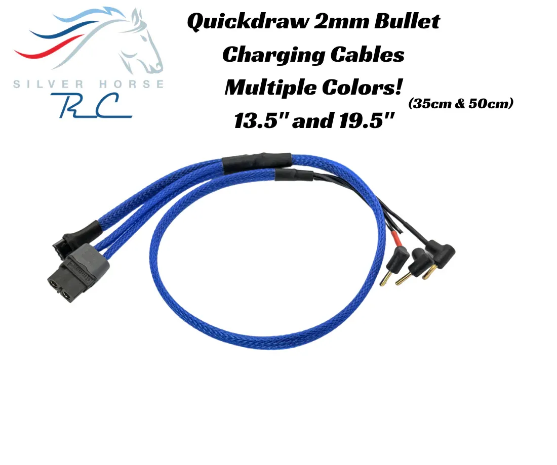 Silver Horse RC - Quick Draw 2mm Bullet Battery Charging Cable Blue 50cm