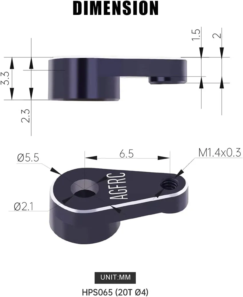 AGFRC - Aluminum Servo Horn for A06CLS: 20T Spline HPS065