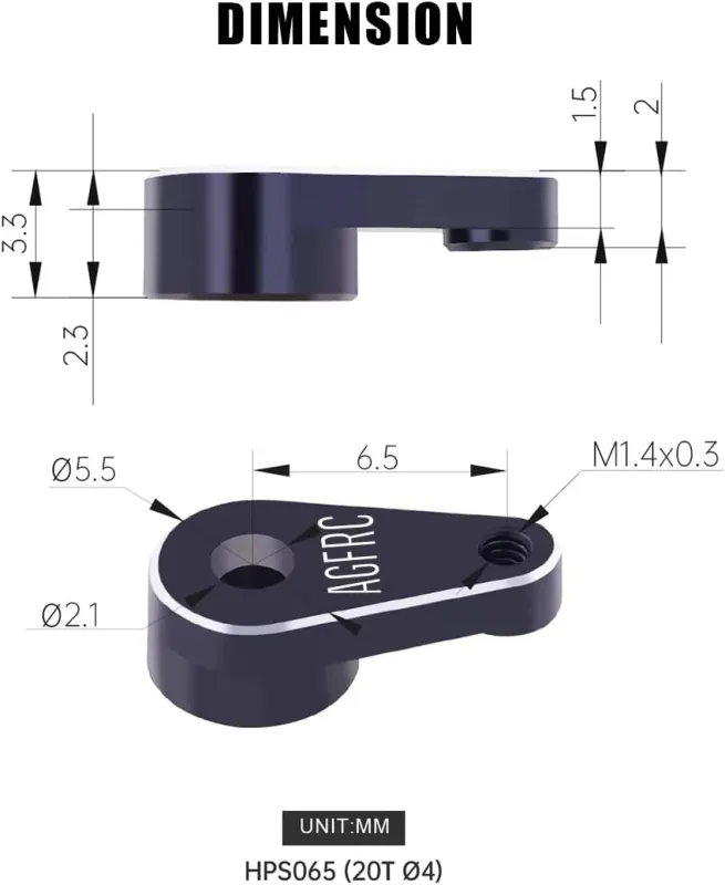 AGFRC - Aluminum Servo Horn for A06CLS: 20T Spline HPS065