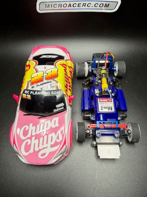 Used Mini-z MR02 ASF conversion 94mm Many Upgrades Toyota 86 body Chupa Chups