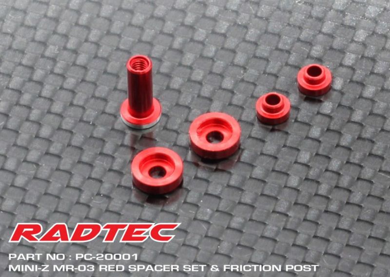 PC-20001B Radtec Mini-Z MR-03 Spacer Set & Friction Post (Blue)
