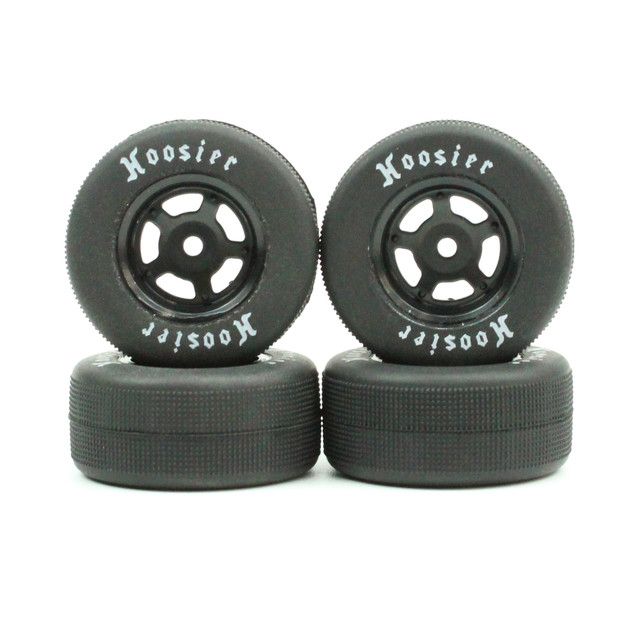 FR/RR Soft Tires & Black Wheels, 1/24 Asphalt Late Model (4) FR/RR Soft Tires & Black Wheels, 1/24 Asphalt Late Model (4)