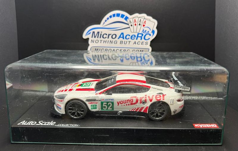 Previously owned Custom Painted Kyosho Mini-z Body ASC Aston Martin Racing DBR9 No.52 Young Driver Previously owned Custom Painted Kyosho Mini-z Body ASC Aston Martin Racing DBR9 No.52 Young Driver